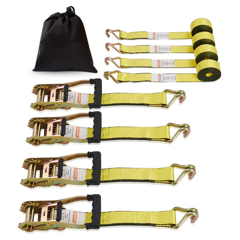 Ratchet Tie Down Straps - 15ft x 2 Inch - 5000 lb Breaking Strength - New