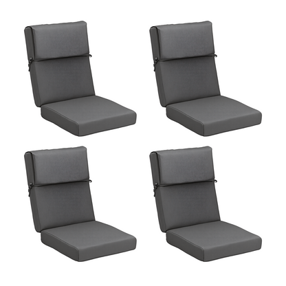 High Back Patio Chair Cushions Set of 4 | Waterproof & Fade-Resistant Outdoor Seat Cushions with Removable Cover, 22"x21"x21.3"
