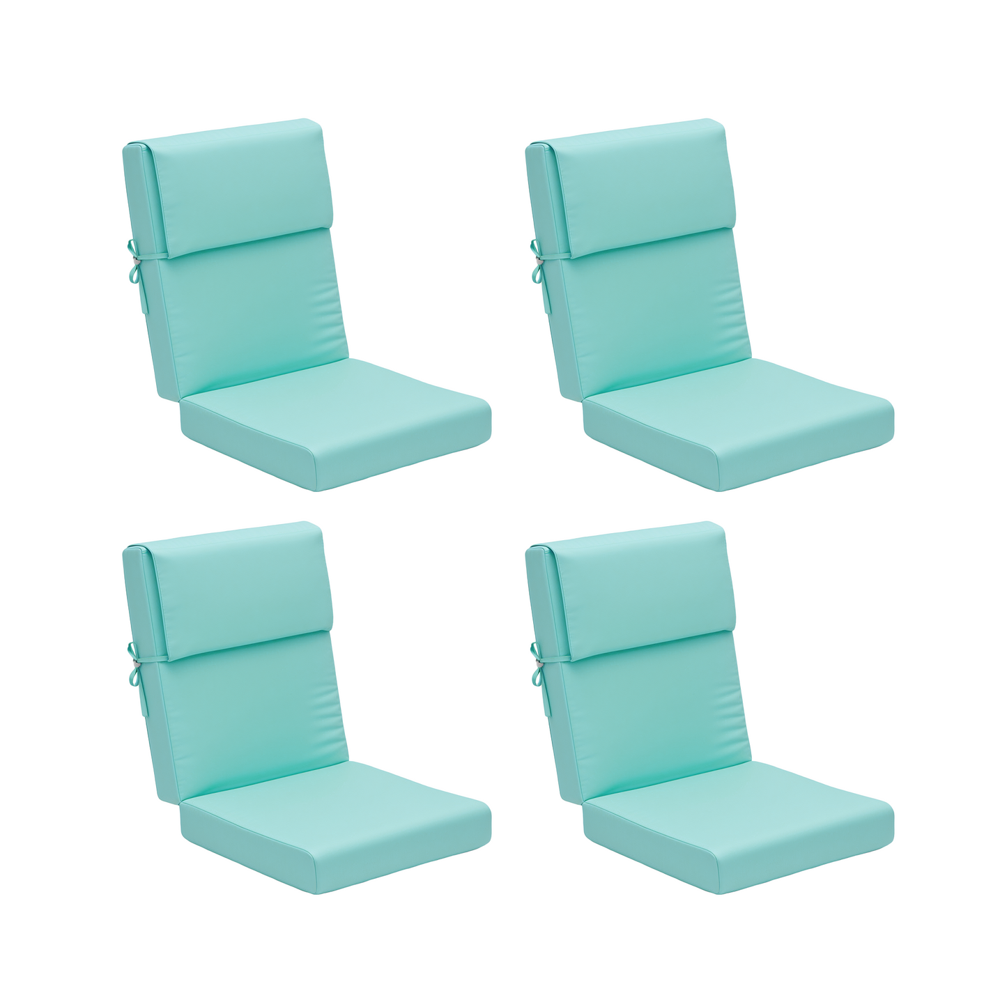 High Back Patio Chair Cushions Set of 4 | Waterproof & Fade-Resistant Outdoor Seat Cushions with Removable Cover, 22"x21"x21.3"