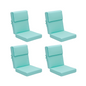 High Back Patio Chair Cushions Set of 4 | Waterproof & Fade-Resistant Outdoor Seat Cushions with Removable Cover, 22"x21"x21.3"