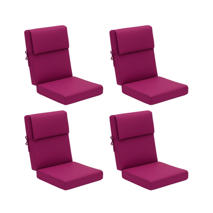 High Back Patio Chair Cushions Set of 4 | Waterproof & Fade-Resistant Outdoor Seat Cushions with Removable Cover, 22"x21"x21.3"