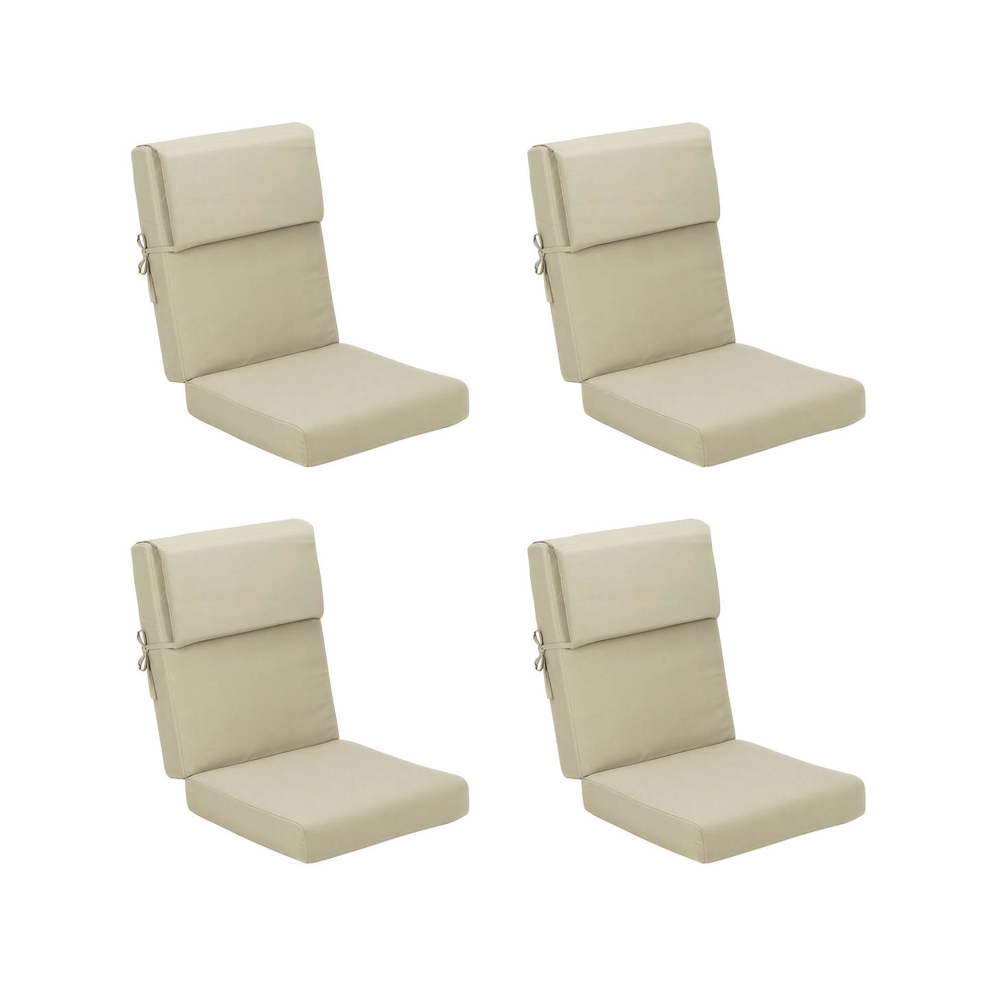 High Back Patio Chair Cushions Set of 4 | Waterproof & Fade-Resistant Outdoor Seat Cushions with Removable Cover, 22"x21"x21.3"