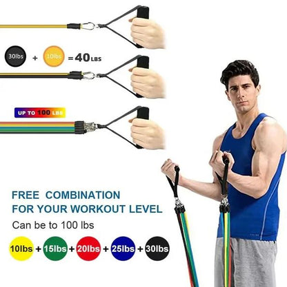 Stackable Resistance Bands Set – 5 Bands Up to 100 lbs