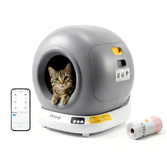 Self-Cleaning Cat Litter Box – App Control & Auto-Stop Safety