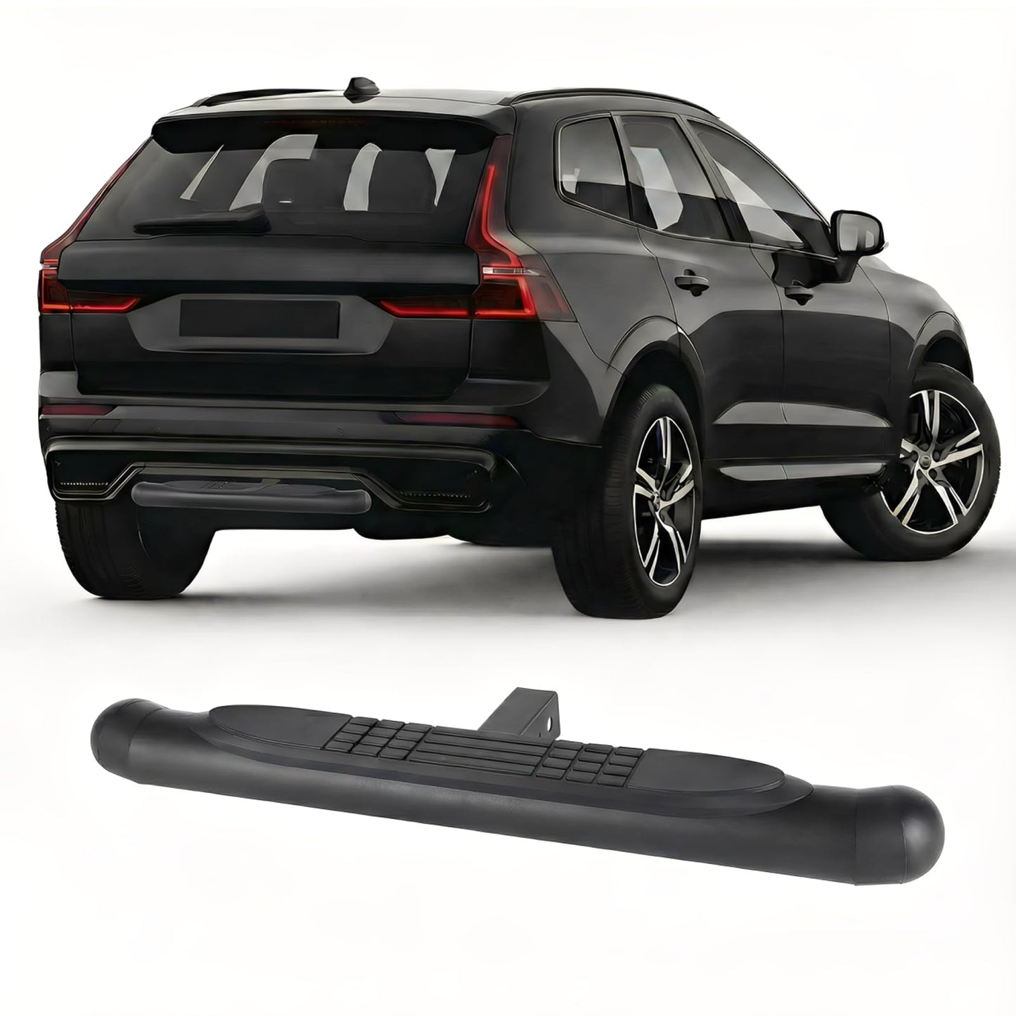37" Steel Hitch Step Bar – Rear Bumper Guard, 2" Receiver, No-Wobble, 350 lb