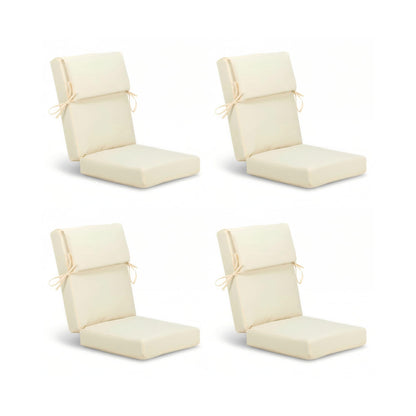 High Back Patio Chair Cushions Set of 4 | Waterproof & Fade-Resistant Outdoor Seat Cushions with Removable Cover, 22"x21"x21.3"