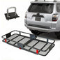 Folding Hitch Cargo Carrier | 60"x20"x6" Galvanized Steel Basket, 500lb Capacity, w/ Stabilizer & Cargo Net, Fits 2" Receiver – SUV, Truck, Van, Car