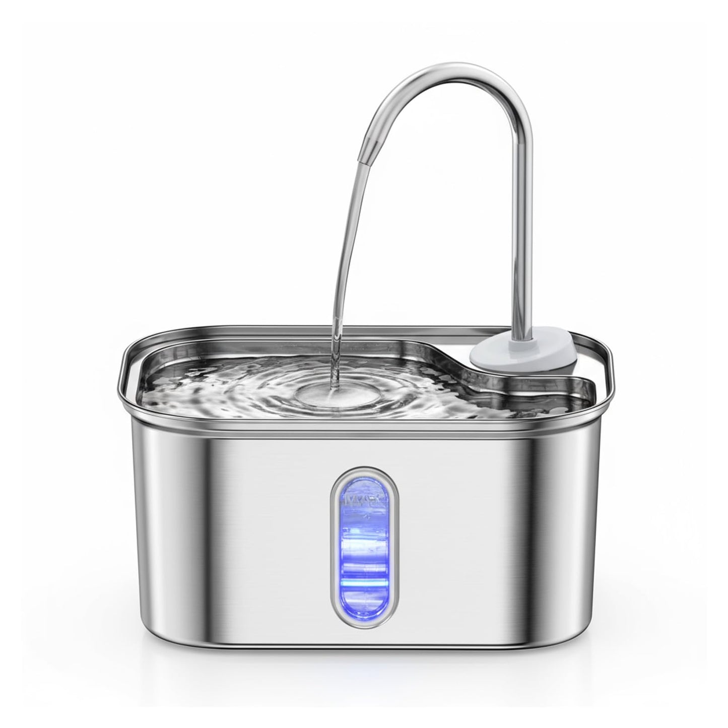 Stainless Steel Cat Water Fountain – 2.6L Capacity with Dual Filtration, Ultra Quiet Pump & Visible Water Level for Pets and Small Animals