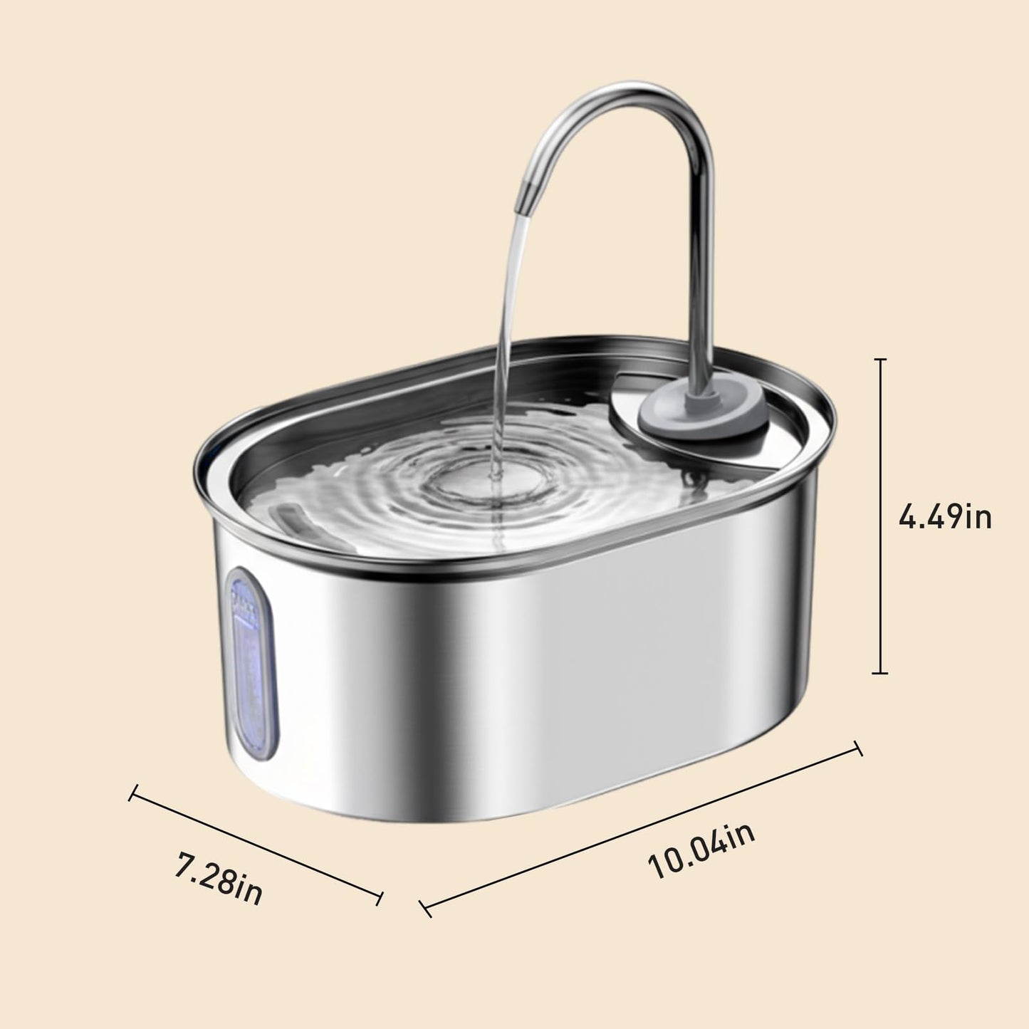 Stainless Steel Cat Water Fountain – 3L Dual Filtration & Ultra-Quiet Pump