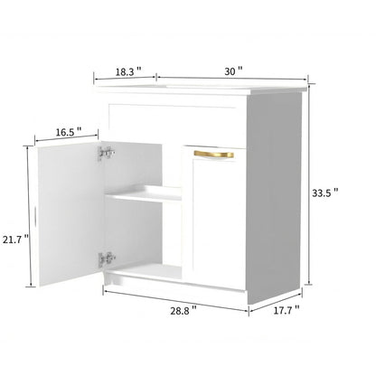 30" Bathroom Vanity with Sink, Black Freestanding Vanity for Small Bathrooms, Solid Metal Hinges, Door Organizer, RGB LED Light, Plumbing Clearance Shelf