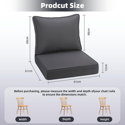 Deep Seat Patio Chair Cushion Set with Ties – Waterproof Oxford, 4.7 in High-Density Foam