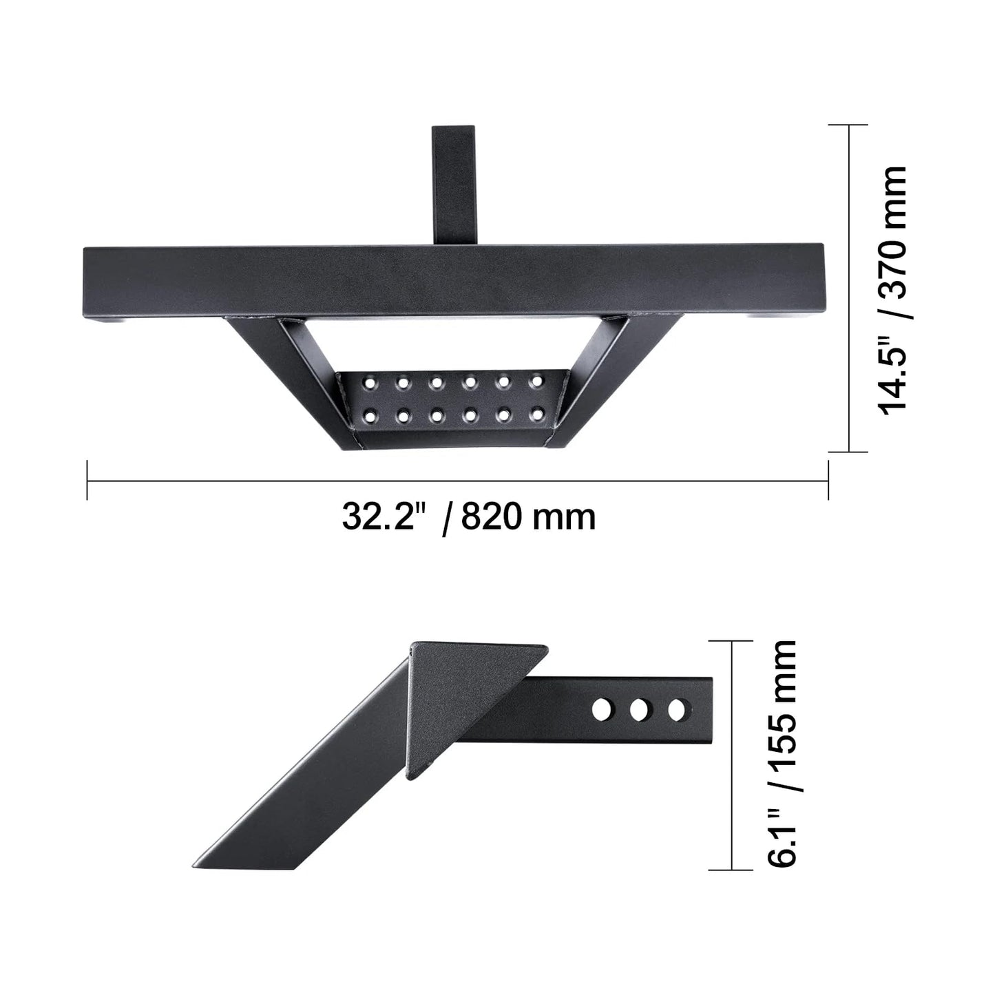 Adjustable Hitch Step for 2" Receiver – Rust-Resistant Steel, 350 lb – Truck & SUV Bumper Step