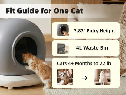 Self-Cleaning Cat Litter Box – App Control & Auto-Stop Safety
