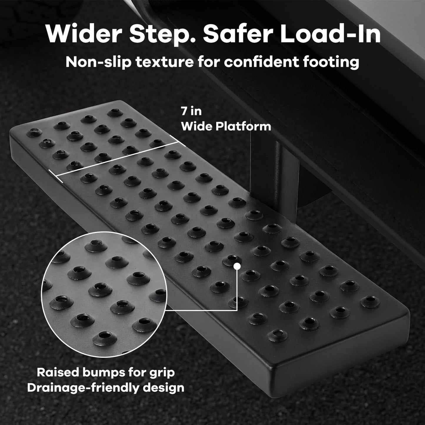 2" Hitch Step – Non-Slip Steel, Anti-Rattle, 350 lbs, Truck/SUV/Van