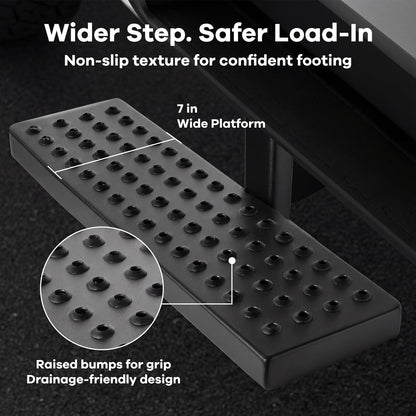 2" Hitch Step – Non-Slip Steel, Anti-Rattle, 350 lbs, Truck/SUV/Van