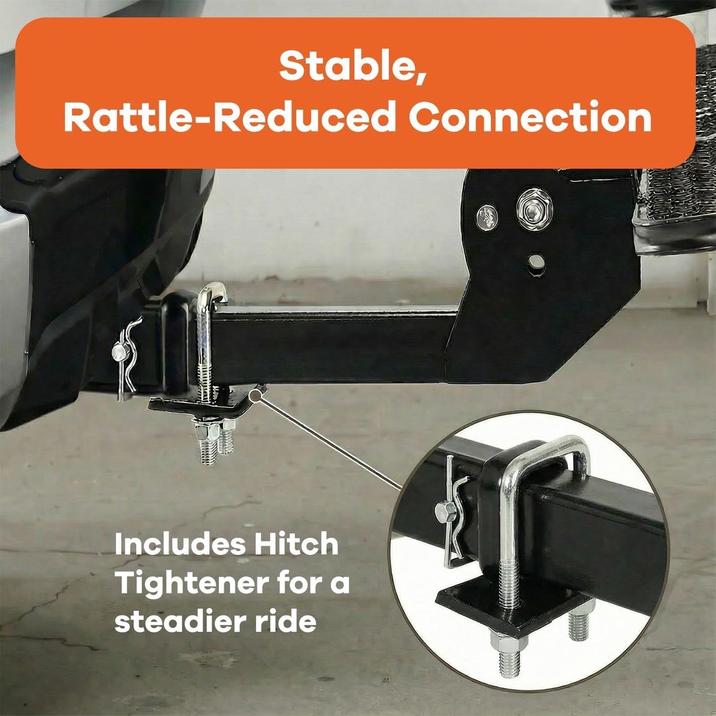 Folding Hitch Cargo Carrier – Extra-Wide 24" Steel Basket, 500 lb, Anti-Wobble Stabilizer