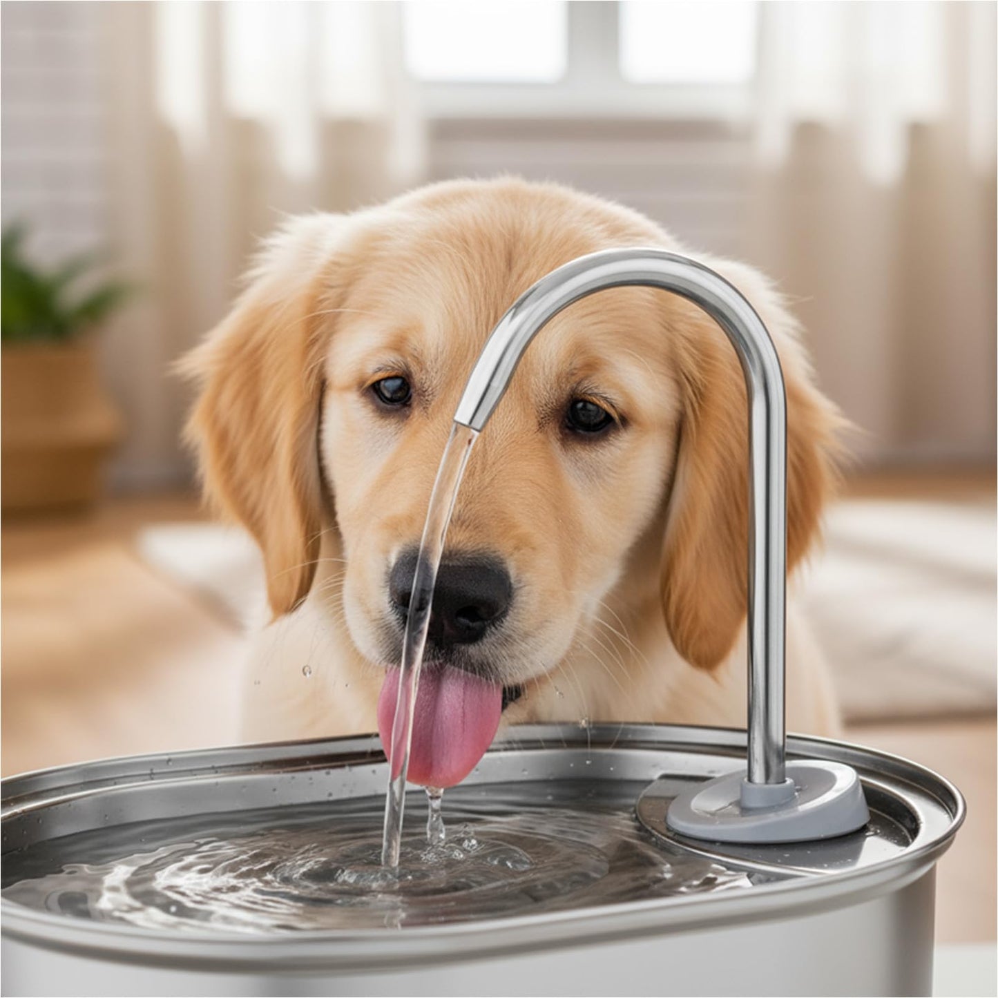 Stainless Steel Cat Water Fountain – 3L Dual Filtration & Ultra-Quiet Pump