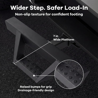 Adjustable Hitch Step for 2" Receiver – Rust-Resistant Steel, 350 lb – Truck & SUV Bumper Step