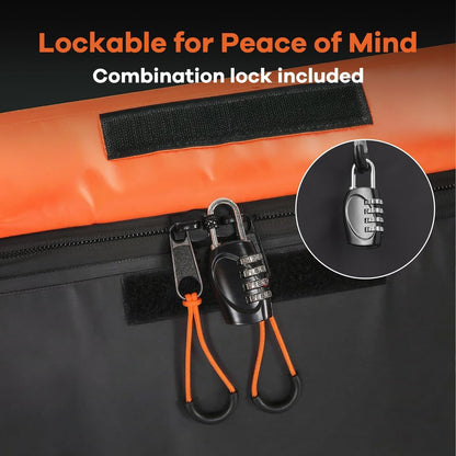 Hitch Cargo Carrier 70 in XXL Basket – Anti-Rattle Stabilizer & Waterproof Bag Set