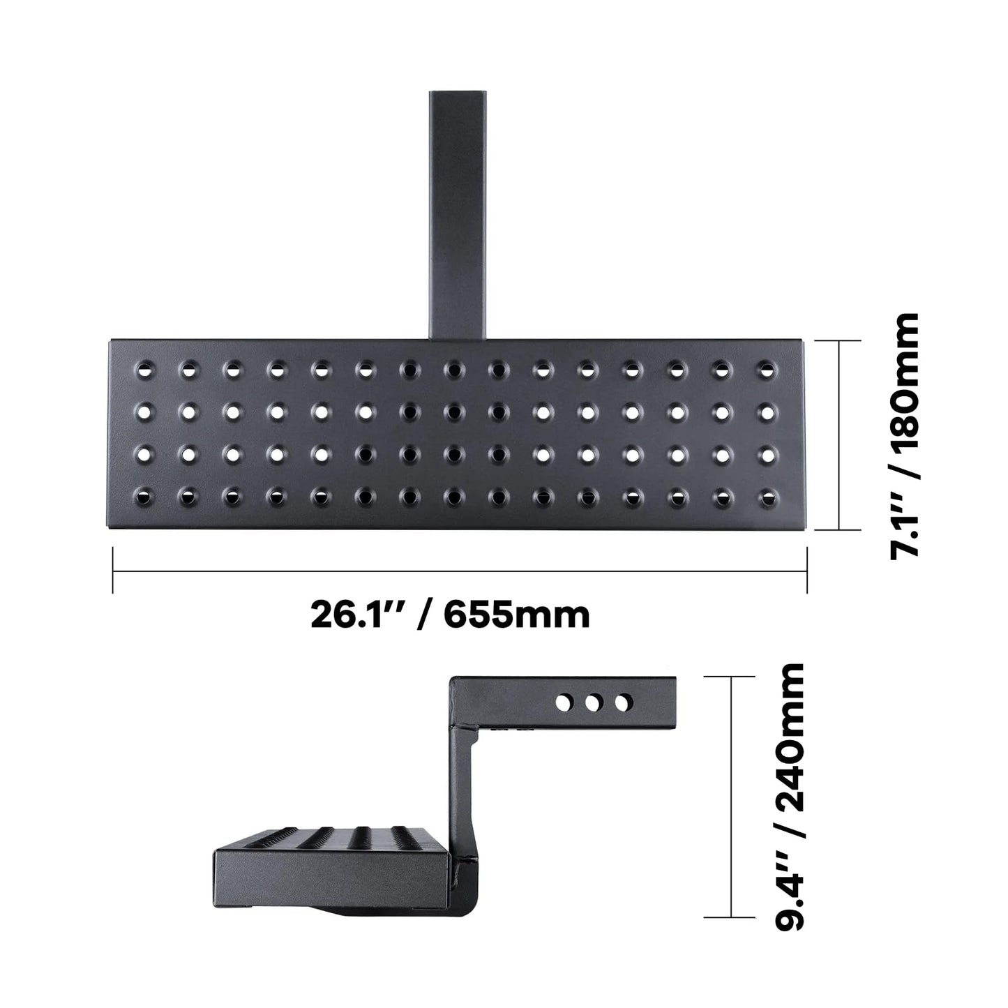 2" Hitch Step – Non-Slip Steel, Anti-Rattle, 350 lbs, Truck/SUV/Van