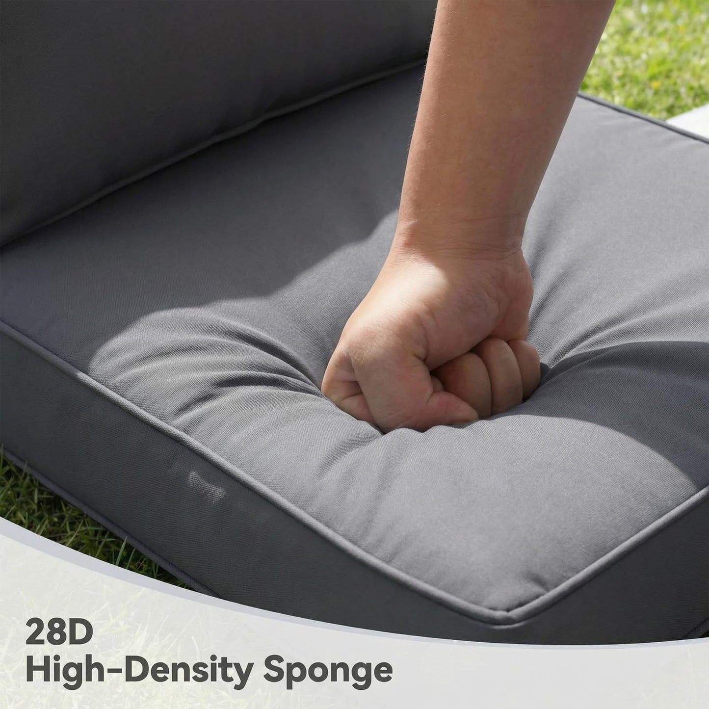 Deep Seat Patio Chair Cushion Set with Ties – Waterproof Oxford, 4.7 in High-Density Foam