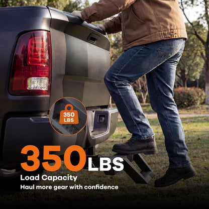 Adjustable Hitch Step for 2" Receiver – Rust-Resistant Steel, 350 lb – Truck & SUV Bumper Step