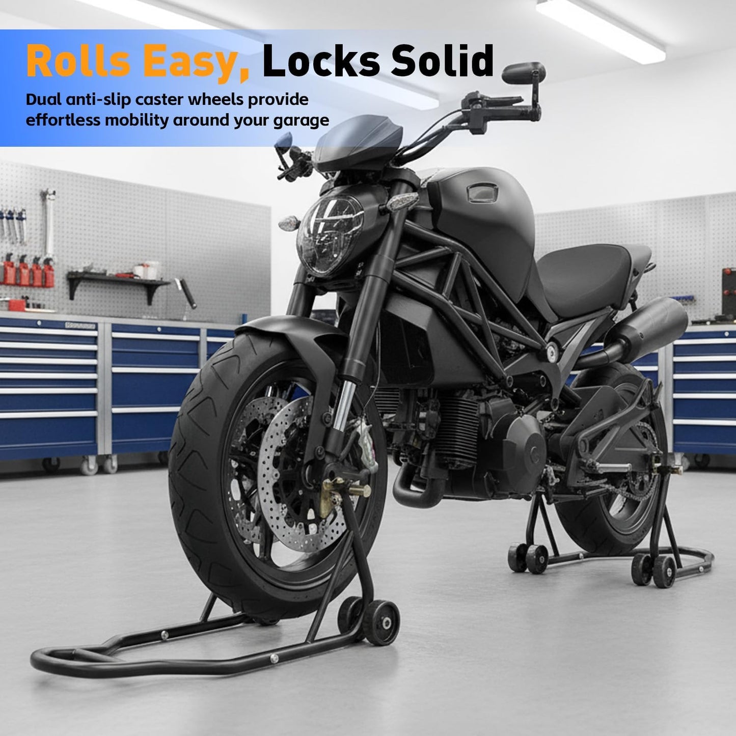 Motorcycle Front & Rear Stand Combo – 850 lbs, Universal Fit