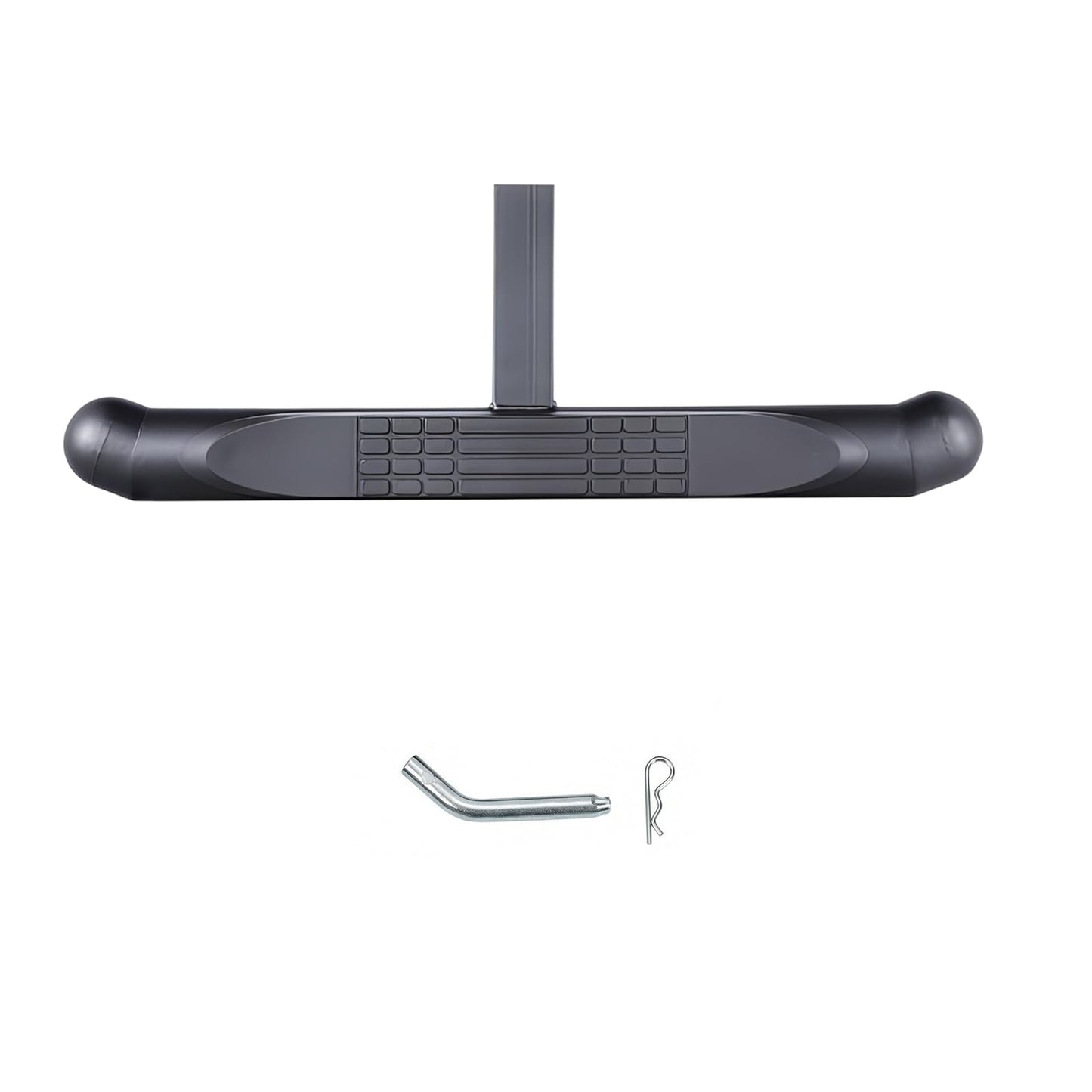 37" Steel Hitch Step Bar – Rear Bumper Guard, 2" Receiver, No-Wobble, 350 lb