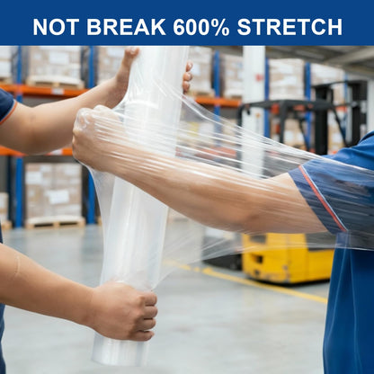 Stretch Wrap Stretch Film Roll 20 Inch x 1500FT,80 Gauge Industrial Strength up to 600% Stretch, Adhere Pallet Wrap - Heavy Duty Shrink Wrap Roll Good for Moving & Shipping