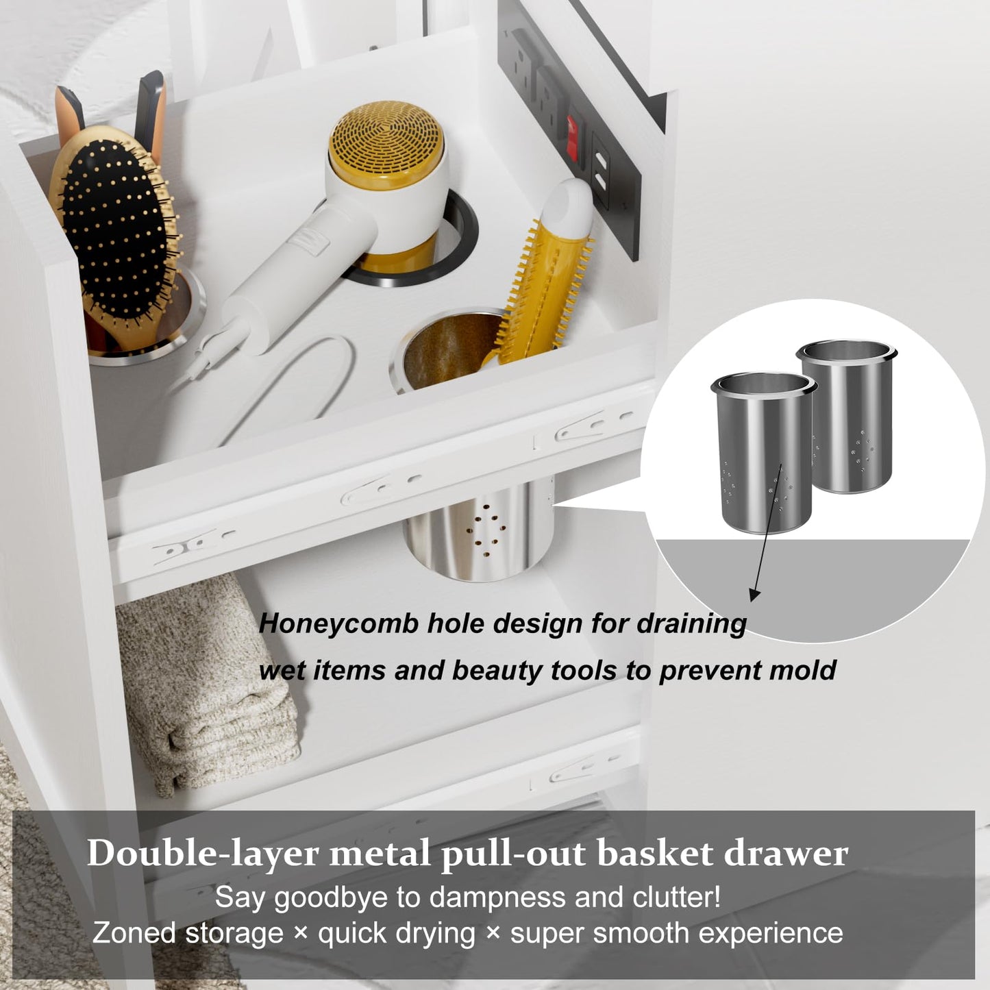 30" Bathroom Vanity with Sink, Black Freestanding Vanity for Small Bathrooms, Solid Metal Hinges, Door Organizer, RGB LED Light, Plumbing Clearance Shelf