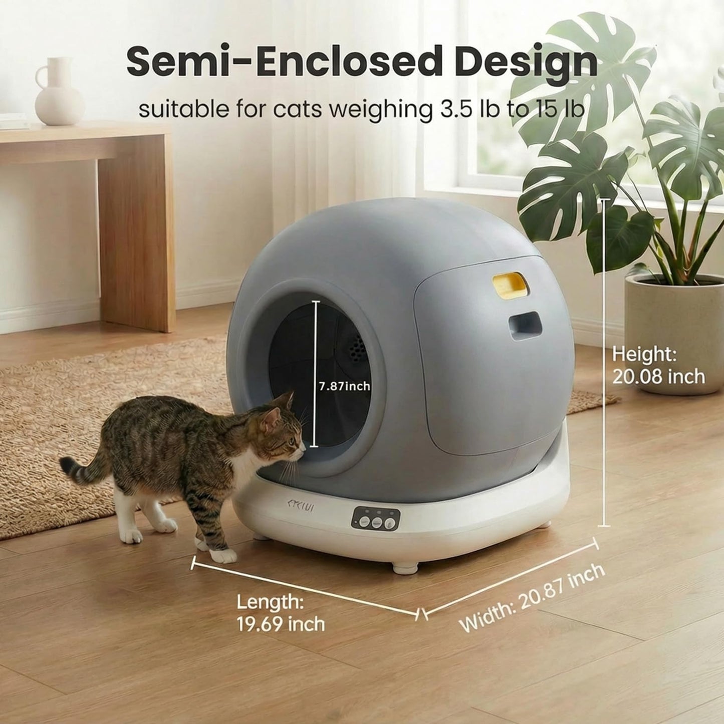 Self-Cleaning Cat Litter Box – App Control & Auto-Stop Safety