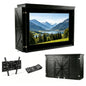 45-55" Solid Wood Outdoor TV Enclosure with Double Doors, Lock & Dual-Arm Mount