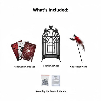 Gothic Large Catio Cat Enclosure, 4-Tier Indoor/Outdoor House, 2 Rooms, 5 Platforms, Waterproof, Window Balcony