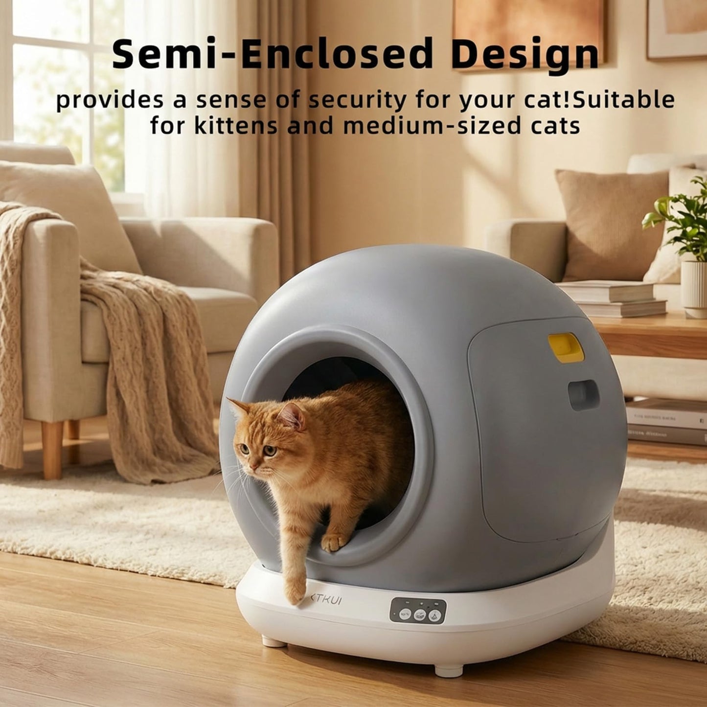 Self-Cleaning Cat Litter Box – App Control & Auto-Stop Safety