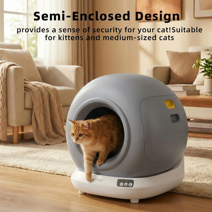 Self-Cleaning Cat Litter Box – App Control & Auto-Stop Safety