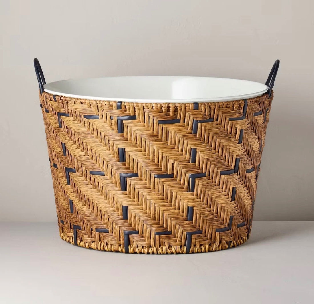 Beverage Tub - Hearth & Hand Woven - Natural Black - New